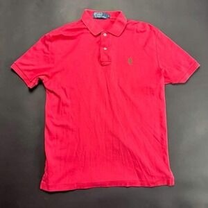 Polo by Ralph Lauren Red Polo Shirt Short Sleeve Green Logo Mens Size S